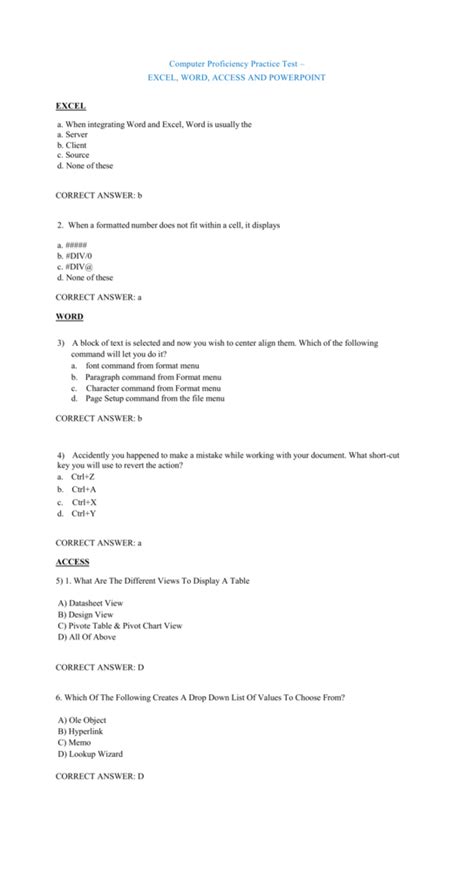 computer proficiency exam dpwh reviewer|computer skill test sample questions.